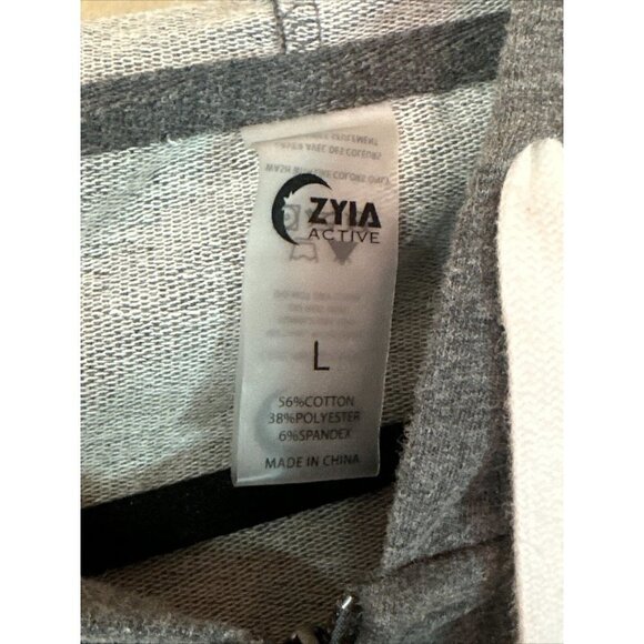 ZYIA Active Full Zip Hoodie Gray Sweatshirt Jacket L P8. - Picture 3 of 8